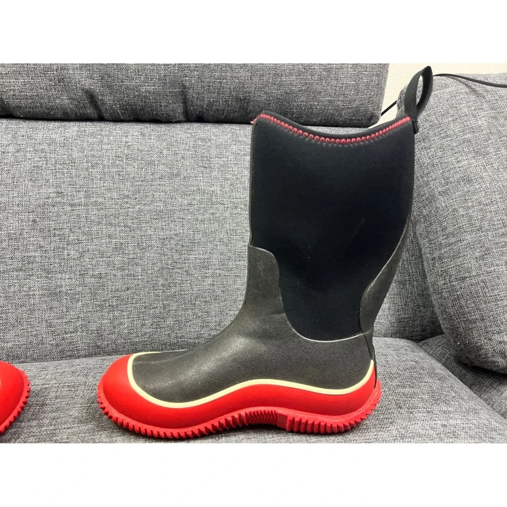 The Original Muck Boot Company Hale Kids Size 6 Black Red Waterproof Boots